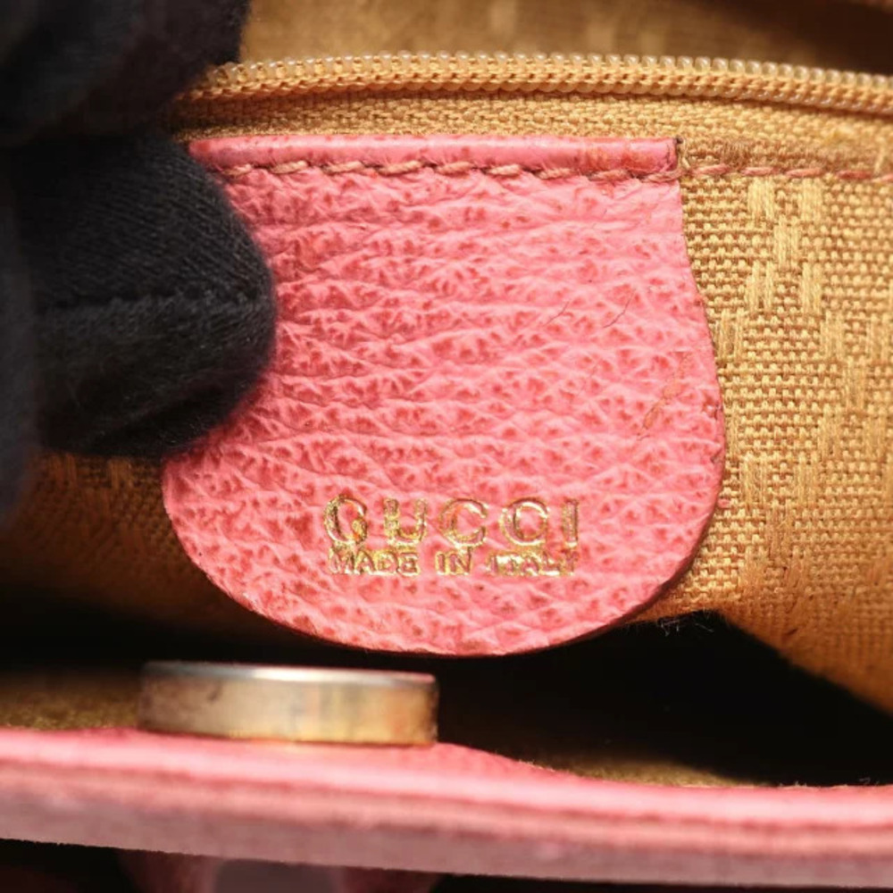 Gucci Bamboo Handbag Suede Leather Pink - Picture 4 of 8